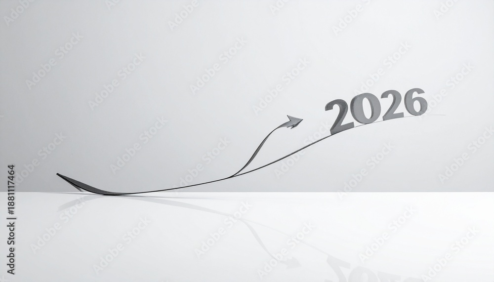 2026 An Arrow Pointing To The Future As The Year 2026 Hovers On The 1000 F 1881117464 