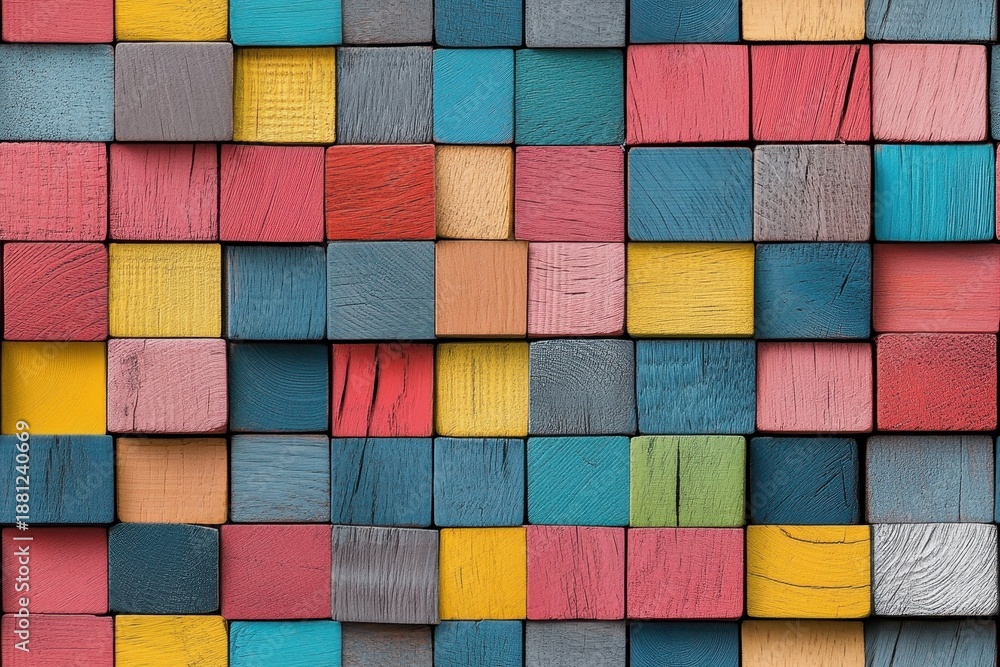 An overhead view showcases a mosaic-like pattern. Seamless pattern.