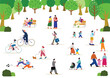© Sami - 松の公園で過ごす人々