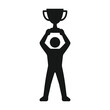 © Sharif - man with trophy silhouette icon