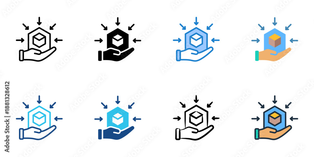 Procurement Outsourcing icons set multiple style collection. Editable stroke 
