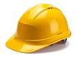 © Kaula - A yellow hard hat with a glossy finish on a white background
