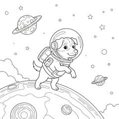  Adorable Puppy Astronaut Exploring Space in a Spacesuit.
