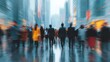 © hao - Blurred city street with walking people