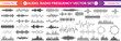 © SkAshik - Sound waves collection. Analog and digital audio signal. Music equalizer. Interference voice recording. High frequency radio wave. Vector illustration.