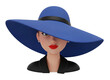 © Saim Art - 3d woman wearing a blue hat transparent background, cutout png