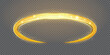 © Kusandra - Golden angel halo. Elegant and ethereal shining gold-colored ring for spiritual, religious, or fantasy designs. Radiant circular glow vector illustration with gradient mesh and overlay effects