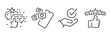 © Yurii - appreciation, acceptance, positive recognition, set icon of satisfaction, social media interaction icons, line vectors on white