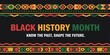© Tech_Lab - Black history month celebration banner with panafrican colors and cultural patterns, know the past shape the future message