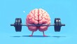 © SnapGlint - Brain lifting weights symbolizing mental strength intelligence and cognitive training