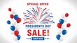 © Pixfinity - Vibrant Presidents Day sale celebration with fireworks and balloons