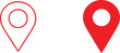 © Creative World 2.0 - Red GPS location map pointer icon in bold and outline styles for navigation apps.