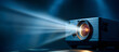 © oswasa - bright projector filming blue background