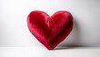 © Matteo - heart shaped velvet pillow for cozy living room decor on white background