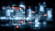 © Thi - A secure contract supports management as a document begins to glow protecting confidential information through careful control and trust in structured systems