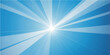 © Faysal - An abstract blue sunburst background features bright light rays and a glowing summer starburst design with vector sunlight flares erupting from a vibrant sky blue explosion
