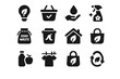 © Olena - Mindful rounded laundry block home vector friendly icon no water eco corners