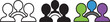 © fay009 - Group of people icons presenting teamwork and community in various styles outline solid and color