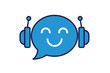 © Apai - Blue smiling chat bot character wearing headphones