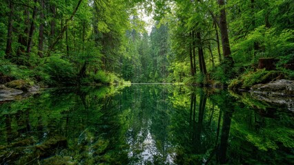  Lush Forest Reflection on Calm Lake