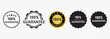 © Vik - Different badges showing 100 percent guarantee in various colors and styles on a plain background