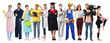 © New Africa - Choice of profession. Graduate student and people of various occupations on white background