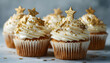 © Oleksiy - Delicious cupcakes decorated with golden stars celebrating special occasion