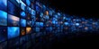 © oksa_studio - Screens displaying various videos and images, representing broadcast, streaming, communication, and global digital media content