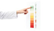 © Justlight - Minimalistic clinic photo showcasing a closeup of a healthcare professional pointing at a lower limb claudication severity scale chart highlighting pain levels in different colors