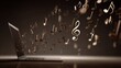 © ariell11 - Laptop streams musical notes into the air, brown background suggesting online music access