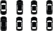 © NURUL - Top view set of modern car silhouettes for architectural site plans urban traffic mapping and parking lot design flat vector illustration