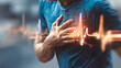 © Kanomaoi - A person clutches their chest with a glowing heart and heartbeat line