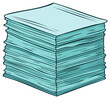 © Анатолій Трачук - Illustrated cartoon style stack of light blue paper sheets or documents