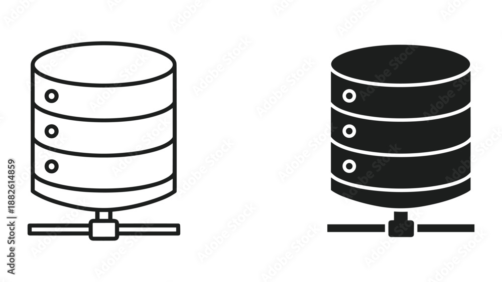 Database server illustration with dual representation