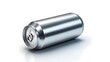 © Ahmad - Shiny, cylindrical aluminum container, angled on a white surface, showing the pull tab and reflective surface