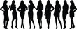 © Creative Asif - Women silhouettes fashion lifestyle collection elegant female standing poses isolated white background vector illustration beauty style concept design