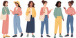 © Pandaman1102 - Group of diverse women standing together in casual clothes