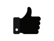© zixu - A simple black and white illustration of a thumbs up gesture with a sleeve. Black silhouette of a thumbs up hand gesture on white background. Black thumbs up hand gesture icon.