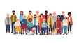 © Fasuga - Diverse group of people of various ages and abilities standing and sitting together in a line on World Day of Social Justice, promoting unity and equality.