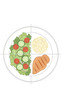 © Doni - Healthy And Balanced Meal Illustration: A Plate Showing Salad, Chicken, And Rice
