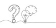 © line pro - light bulb and speech bubbles continuous one line drawing, Hand drawn one line vector. Quick tips. Continuous one line drawing of question mark, light bulb and speech bubbles. Trendy line art vector
