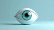 © yuan - Abstract Eye Illustration with Blue Iris on Light Blue Background.