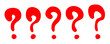 © Valentina - Hand drawn question mark set. Doodle red marker question ask point. Punctuation ask marks. Stock vector illustration isolated on white background.