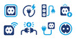© md - Electric Socket Icons Set Plug Outlet Energy And Power Supply Symbols