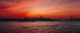 Istanbul sunset at Nakkastepe Nation Park showcasing the 15th July Martyrs Bridge and Bosphorus Bridge
