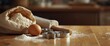 © TheWaterMeloonProjec - Baking essentials - flour, egg, cookie cutters on wooden table, image tinting included