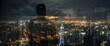 © Emin - Business man success in double exposure, either soft or hard, focused on online marketing and e-learning with a city view and light flare effect