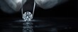 © VRVisionary - Diamond quality assessment by professional using tweezers on black backdrop