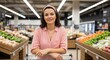 © Chaithat - Confident woman shopping in modern supermarket urban environment consumer lifestyle vibrant produce aisle