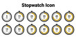 © Design_Galaxy - Collection of stopwatch icons with various time intervals from five minutes to one hour